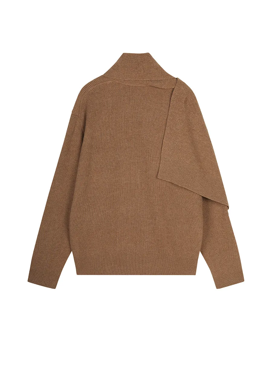 Sweater / JNBY Relaxed Wool Cape Cardigan