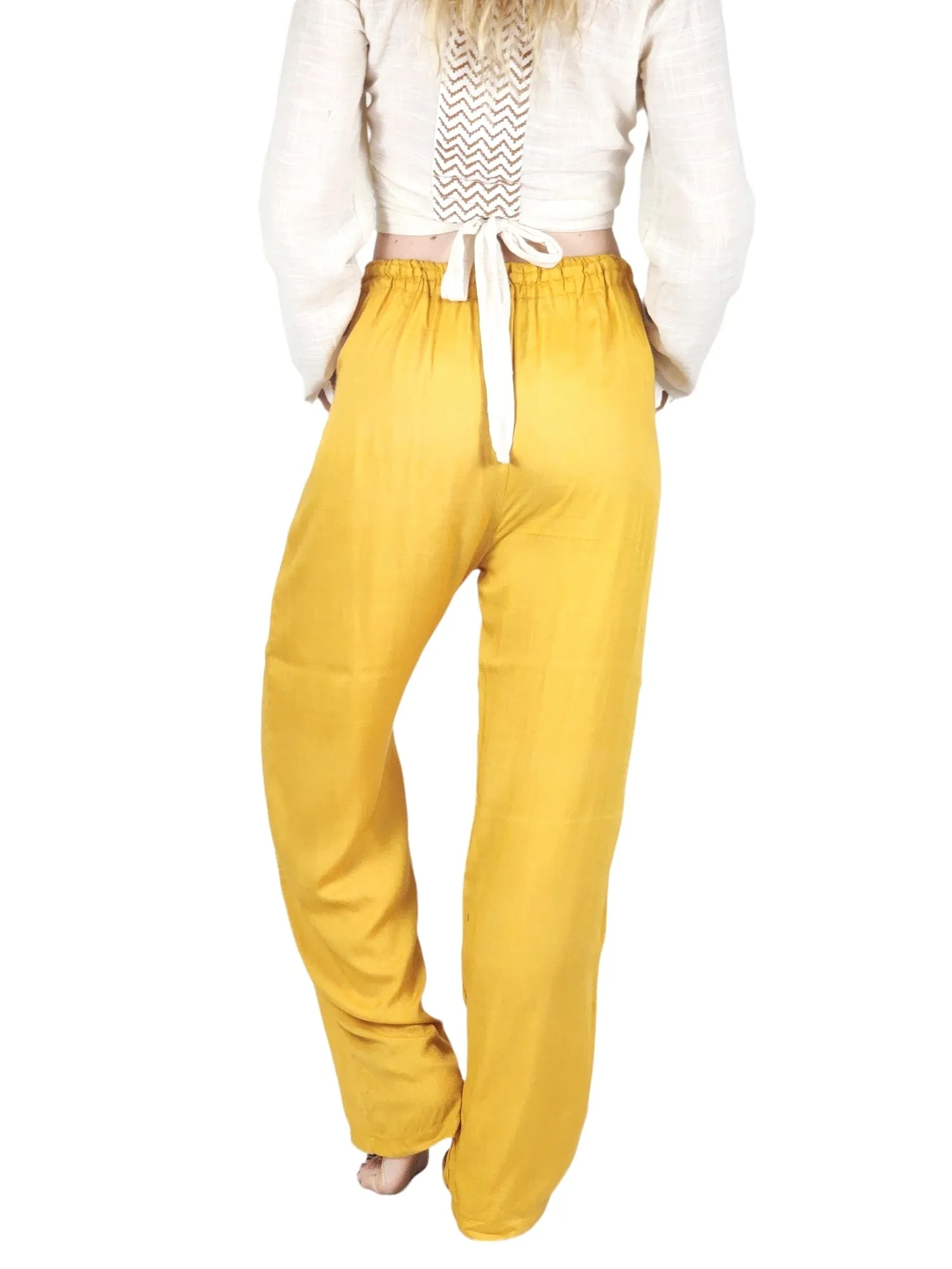 Turmeric Rayon Cotton Trousers