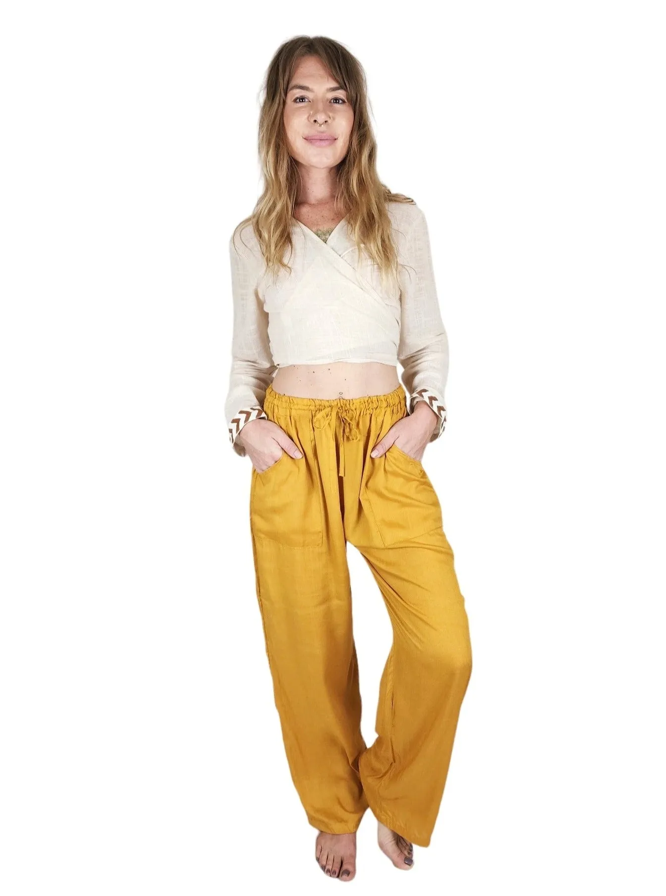 Turmeric Rayon Cotton Trousers