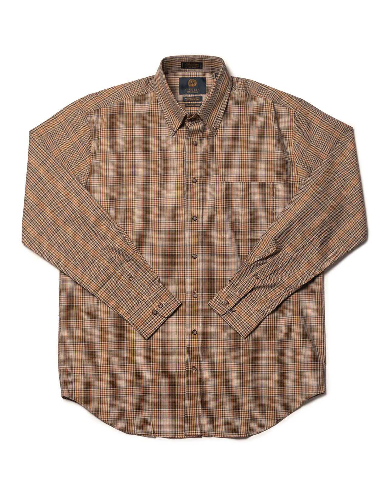 VIYELLA - BROWN/ORANGE/BLUE CHECK