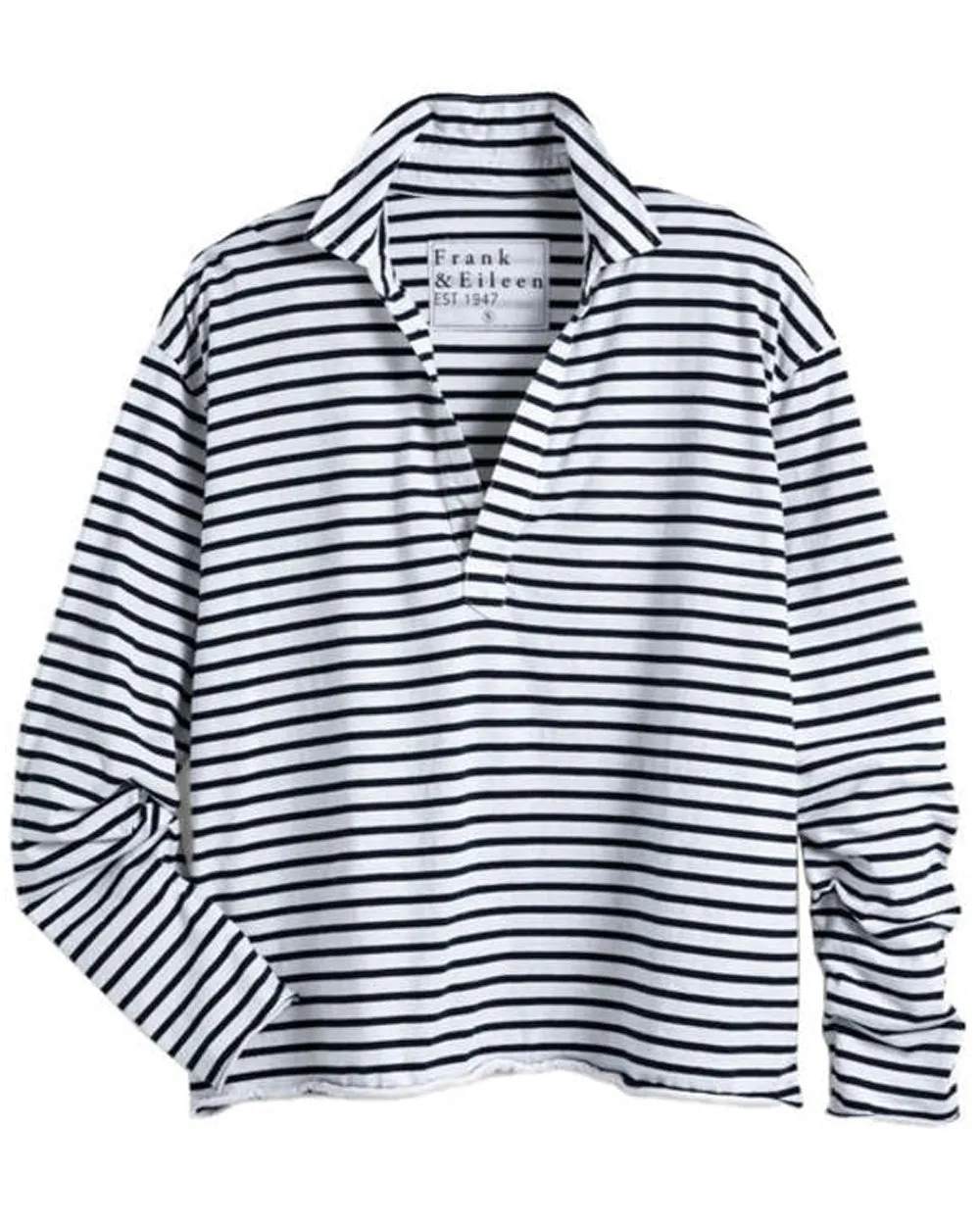 White and British Royal Navy Stripe Patrick Popover Henley