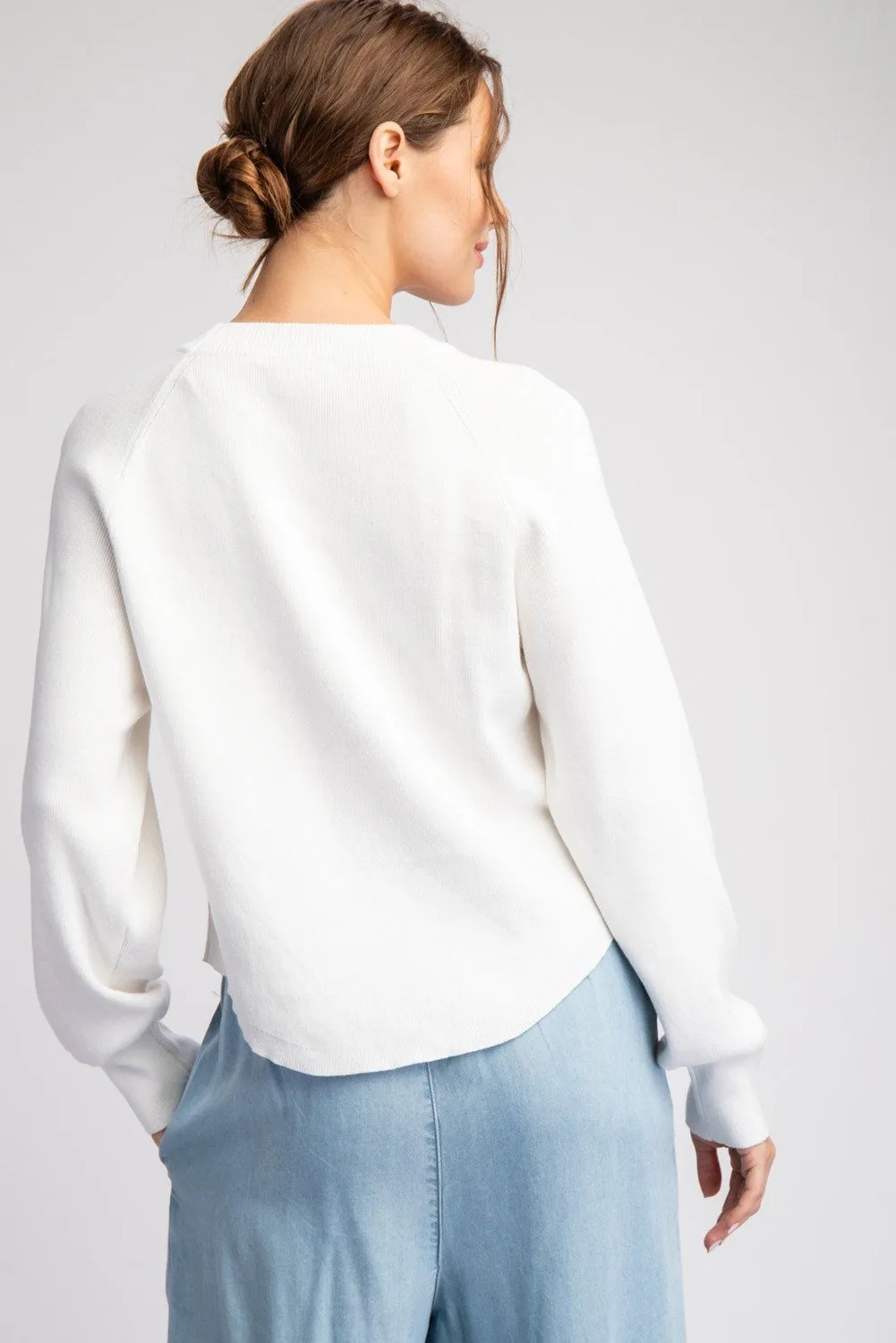 White Hello Sweater