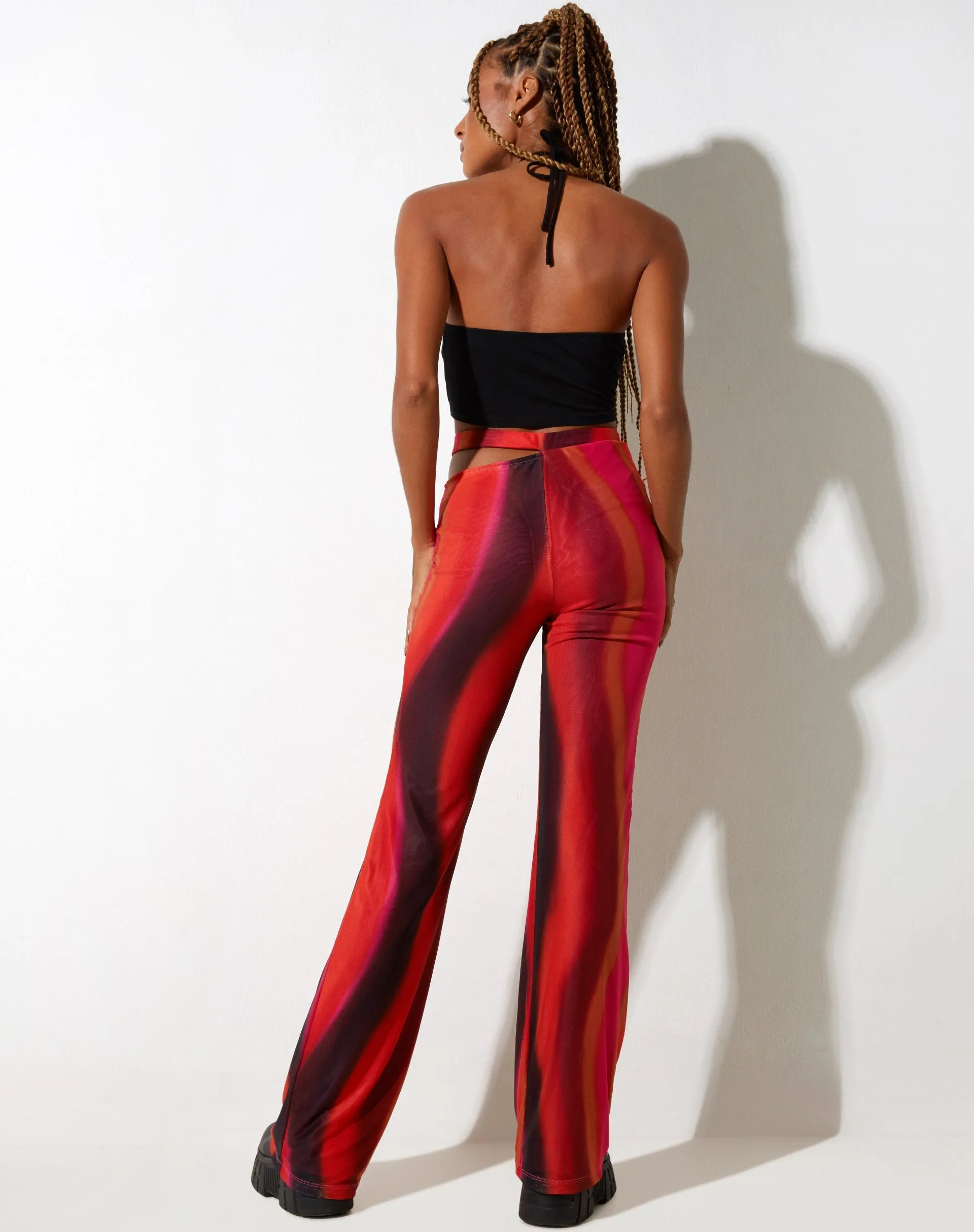 Zola Flare Trouser in Solarized Orange and Pink